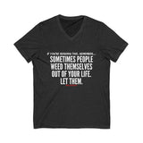 WEED THEMSELVES OUT UNISEX V-NECK T-SHIRT