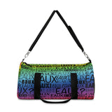 EAUX - BLACK ON RAINBOW DUFFEL BAG