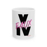 V EAUX IV - BLACK W/ PINK EAUX CERAMIC MUG - WHITE 15OZ