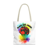 BLACK GAY PROUD FIST TOTE BAG