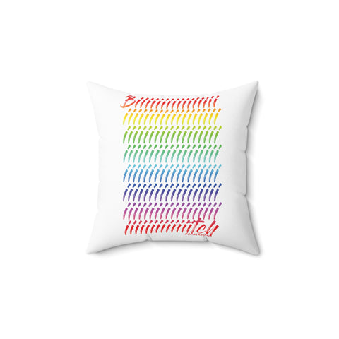 BIIIIIITCH RAINBOW THROW PILLOW