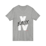 V EAUX IV - WHITE W/ BLACK EAUX UNISEX V-NECK T-SHIRT