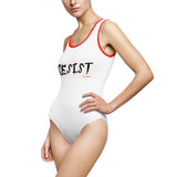 RESIST - WHITE 1 PIECE SWIM SUIT