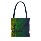 EAUX - BLACK ON MARDI GRAS TOTE BAG