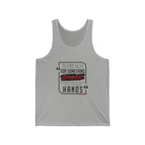 REACH FOR SOMETHING - BLACK RED UNISEX TANK TOP