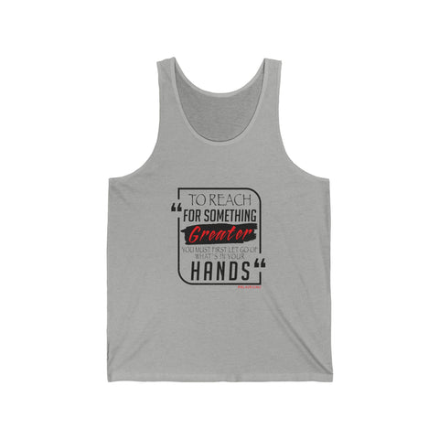 REACH FOR SOMETHING - BLACK RED UNISEX TANK TOP