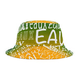 EAUX- WHITE ON MARDI GRAS BUCKET HAT