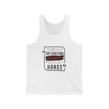 REACH FOR SOMETHING - BLACK RED UNISEX TANK TOP