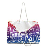 EAUX WHITE ON RAINBOW WEEKENDER BAG