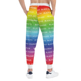 BLACK MAGIC RAINBOW WHITE ATHLECTIC JOGGERS