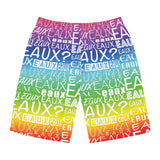 EAUX WHITE ON RAINBOW BOARD SHORTS