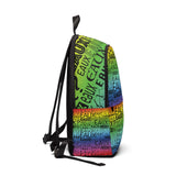 EAUX - BLACK ON RAINBOW BOOKBAG