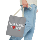 BLACKITY BLACK - WHITE TOTE BAG