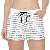BLACK MAGIC - BLACK LETTERS WOMEN'S CASUAL SHORTS