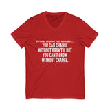 GROWTH AND CHANGE UNISEX V-NECK T-SHIRTS