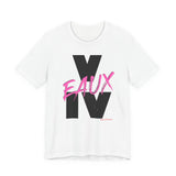 V EAUX IV - BLACK W/ PINK EAUX UNISEX SHORT SLEEVE T-SHIRT