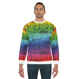EAUX BLACK ON RAINBOW UNISEX SWEATSHIRT
