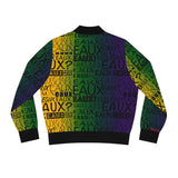 EAUX - BLACK ON MARDI GRAS AOP WOMEN'S BOMBER JACKET