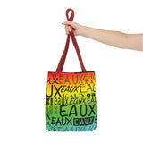 EAUX - BLACK ON RAINBOW TOTE BAG