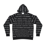 BLACK MAGIC WHITE LETTERS AOP PULLOVER HOODIE