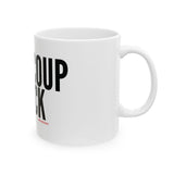 BEAUCOUP BLACK - BLACK CERAMIC MUG - WHITE 150Z