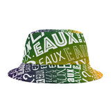 EAUX- WHITE ON MARDI GRAS BUCKET HAT