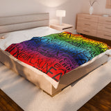 EAUX - BLACK ON RAINBOW PLUSH BLANKET