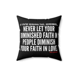 DIMINISHED FAITH THROW PILLOW