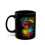 BLACK GAY PROUD FIST CERAMIC BLACK MUG 150Z