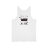 REACH FOR SOMETHING - BLACK RED UNISEX TANK TOP