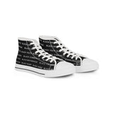 BLACK MAGIC WHITE LETTERS HI-TOP SNEAKERS WHITE-SOLE