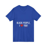 BLACKITY BLACK - WHITE UNISEX V-NECK T-SHIRT