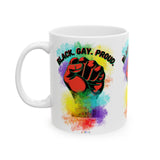 BLACK GAY PROUD FIST CERAMIC WHITE MUG 150Z