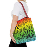 EAUX - BLACK ON RAINBOW TOTE BAG