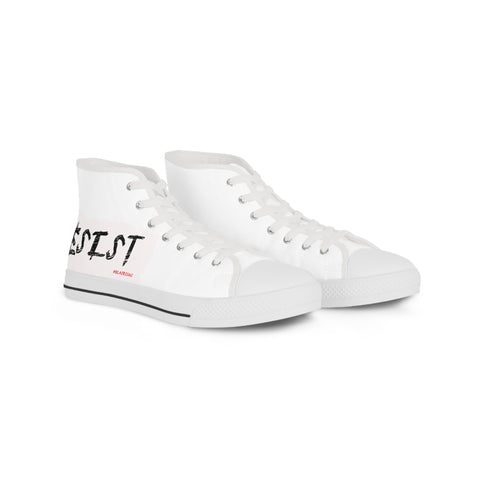 RESIST - WHITE HI TOP SNEAKERS - WHITE SOLE