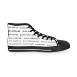BLACK MAGIC - BLACK LETTERS HI-TOP WHITE SNEAKERS SOLE