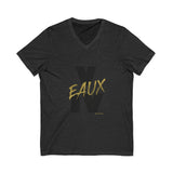 V EAUX IV- BLACK W/ GOLD EAUX UNISEX V- NECK T-SHIRT