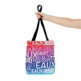 EAUX WHITE ON RAINBOW TOTE BAG