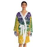 EAUX- WHITE ON MARDI GRAS KIMONO