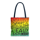 EAUX - BLACK ON RAINBOW TOTE BAG