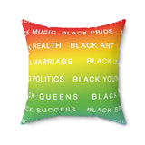 BLACK MAGIC RAINBOW WHITE  THROW PILLOW
