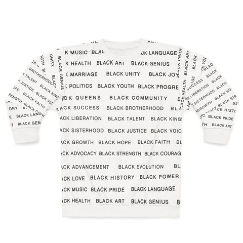 BLACK MAGIC - BLACK LETTERS AOP UNISEX SWEATSHIRT
