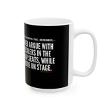 HECKLERS CERAMIC MUG - BLACK 110Z, 150Z
