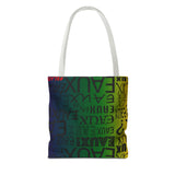 EAUX - BLACK ON MARDI GRAS TOTE BAG