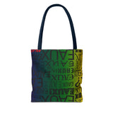 EAUX - BLACK ON MARDI GRAS TOTE BAG