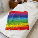 BLACK MAGIC RAINBOW BLACK  PLUSH BLANKET