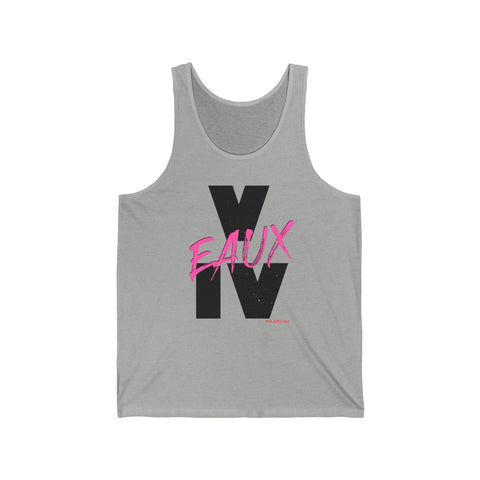 V EAUX IV - BLACK W/ PINK EAUX UNISEX TANK TOP