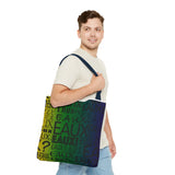 EAUX - BLACK ON MARDI GRAS TOTE BAG