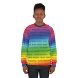BLACK MAGIC RAINBOW BLACK AOP UNISEX SWEATSHIRTS