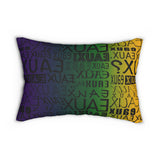 EAUX - BLACK ON MARDI GRAS  LUMBAR PILLOW